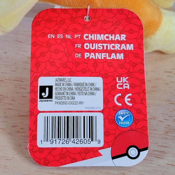 Pokemon Jazwares Chimchar 8" Nintendo Video Gaming Collectible Toy Plush - Picture 11 of 11